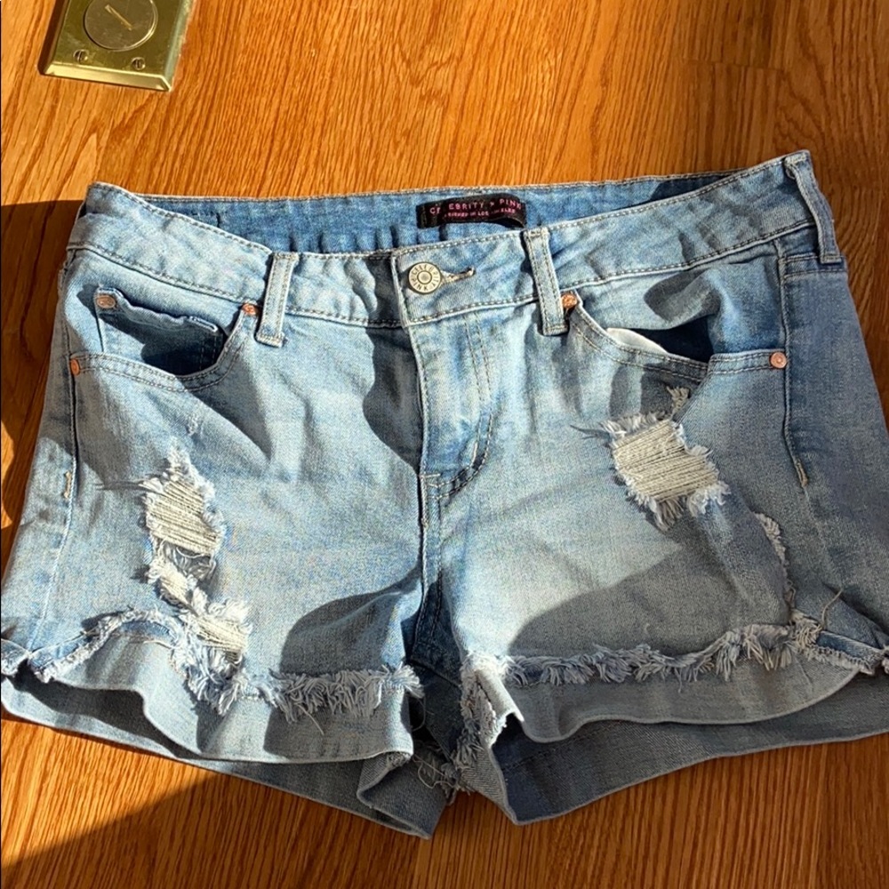 Celebrity Pink Ripped stretch jean shorts